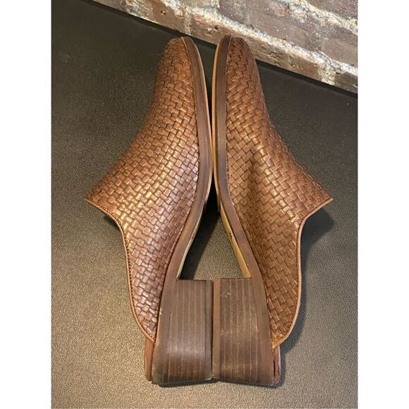 Zodiac  Quartz-3  Brown Leather Basket Weave Pointed Mule Sandals Women’s Size 8 - Picture 7 of 8